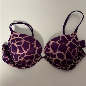 Elegant Purple Patterned Bra